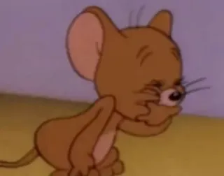 🤍 Jerry Mouse Tom and Jerry 쥐, 만화, 울음, 슬픔, 캐릭터, 애니메이션 telegram sticker
