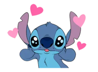 😍 Stitch Lilo & Stitch Стич, Лило и Стич, милый, сердце, Дисней, мультфильм whatsapp sticker