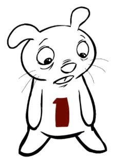 😢 1 卡通, 动物, 数字, 角色 whatsapp sticker