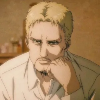 😶 Reiner Braun Attack on Titan anime, attack on titan, reiner braun, character, sad, thinking, worried whatsapp sticker