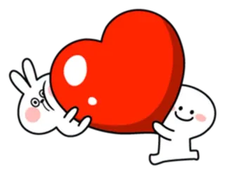 ❤ corazón, amor, dibujos animados, lindo, personaje, amistad, compartir whatsapp sticker