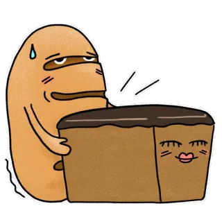 😍 Cartoon, Eten, Taart, Antropomorf, Dessert telegram sticker