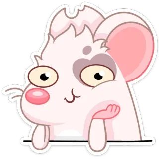 ☺️ Maus, Cartoon, süß, Tier, Aufkleber, rosa, lustig, Nagetier telegram sticker
