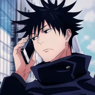 🎭 Megumi Fushiguro Jujutsu Kaisen Anime, Manga, Megumi Fushiguro, Jujutsu Kaisen, Personaje, Llamada telefónica telegram sticker