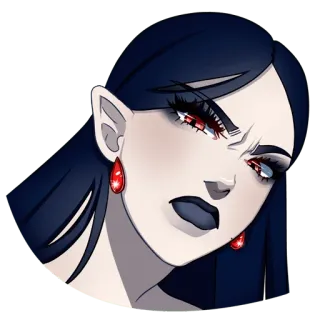 😠 vampiro, donna, gotico, fantasy, creatura telegram sticker