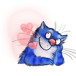 ♥️ cat, love, cute, hearts, cartoon, animal telegram sticker