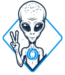 👍 宇宙人, ピースマーク, 地球外生命体, ステッカー, 宇宙, UFO, グレイ型宇宙人 telegram sticker