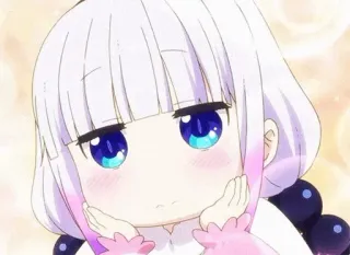 🍬 Kanna Kamui Miss Kobayashi's Dragon Maid 칸나 카무이, 드래곤 메이드, 애니, 귀여운, 치비, 카와이 whatsapp sticker