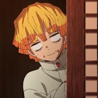 🍃 Zenitsu Agatsuma Demon Slayer anime, scared, demon slayer, zenitsu, manga telegram sticker