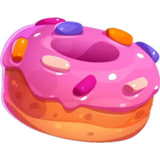 🍩 Rosquinha, Sobremesa, Doce, Comida, Pastelaria, Rosa, Granulado telegram sticker