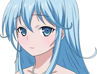 😏 Garota anime, Desenho animado, Cabelo azul, Fofa, Mangá telegram sticker