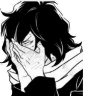 😖 Shota Aizawa My Hero Academia anime, manga, tired, pro hero, eraser head telegram sticker