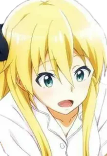 😀 anime, pelo rubio, mujer, personaje, lindo telegram sticker