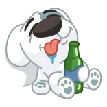 🍻 chó, uống, rượu, hoạt hình, tiệc, thư giãn whatsapp sticker