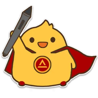 🦸‍♂️ Figur, Küken, Umhang, Held, Digitalkünstler telegram sticker
