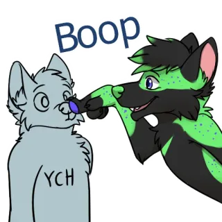 🤗 Boop YCH furry, boop, nose tap, ych, anthro, cute, digital art, cartoon telegram sticker