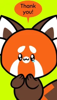 👏 Thank you! gracias, panda rojo, lindo, kawaii, agradecido, dibujos animados telegram sticker