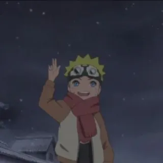 💛 Naruto Uzumaki Naruto Аниме, Зима, Снег, Мультфильм, Персонаж, Шарф, Наруто telegram sticker