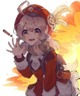 🤠 Klee Genshin Impact Anime, Gioco, Genshin Impact, Klee, Arte, Carino, Personaggio telegram sticker