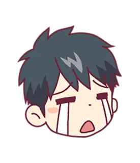 😭 Anime, Cartoon, Verdrietig, Huilend, Emotioneel, Manga, Gezicht telegram sticker