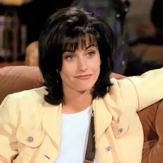 😐 Monica Geller Friends donna, attrice, sitcom, tv, Courteney Cox telegram sticker