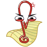 😡 คลิปหนีบกระดาษ, เครื่องเขียนสำนักงาน, การ์ตูน, เครื่องเขียน telegram sticker