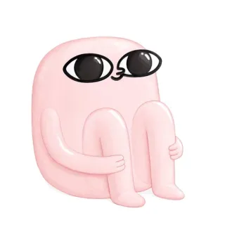 💎 schattig, cartoon, personage, roze, blob telegram sticker