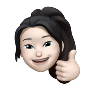 🎡 Avatar, Joinha, Garota, Emoji, Positivo, Desenho animado telegram sticker