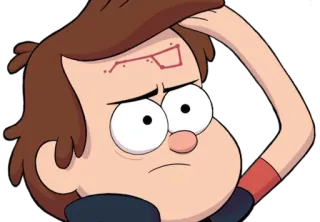 😐 Dipper Pines Gravity Falls dessin animé, animé, personnage, Disney telegram sticker