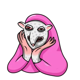😱 rata, animal, espeluznante, gracioso, dibujos animados, rosa, lindo telegram sticker