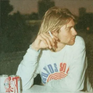 ⚡ YOS SO kurt cobain, zigarette, coca-cola, musik, 90er telegram sticker