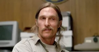 😏 Rust Cohle True Detective Rust Cohle, True Detective, Matthew McConaughey, detective, policía telegram sticker