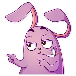 😏 rabbit, cartoon, bunny, animal, sticker whatsapp sticker