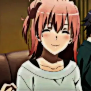 🖇 anime meisje, glimlachend, blij, schattig, anime, vrolijk telegram sticker