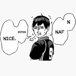 🏐 NICE. NIFSS N NAF anime, manga, speech bubble, cartoon, text telegram sticker
