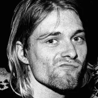 😕 Kurt Cobain 音乐家, 歌手, 吉他手, 垃圾摇滚, 涅槃乐队, 90年代, 摇滚 telegram sticker