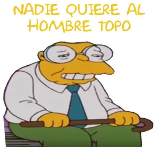 😞 Moleman The Simpsons NADIE QUIERE AL HOMBRE TOPO Hombre Topo, Los Simpson, dibujos animados, gafas, triste telegram sticker
