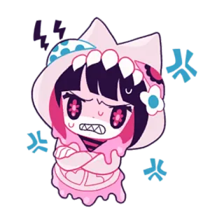😡 sticker, kawaii, mignon, dessin animé, personnage, art numérique whatsapp sticker