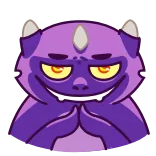 😈 demônio, diabo, mal, monstro, desenho animado, roxo, chifres whatsapp sticker