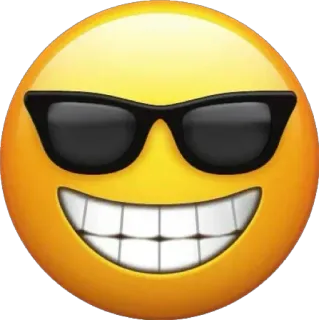 😎 emoji, sunglasses, cool, smile, face, yellow telegram sticker
