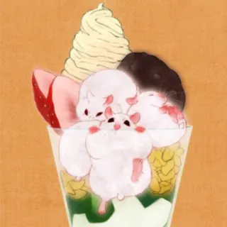 🐹 hamster, parfait, dessert, cute, animals, food telegram sticker