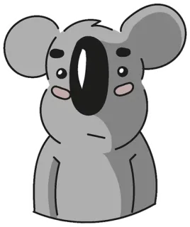 😐 koala, animal, mignon, autocollant, gris, dessin animé whatsapp sticker
