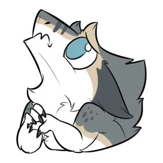 💦 sticker, animal, wolf, cartoon, illustration telegram sticker