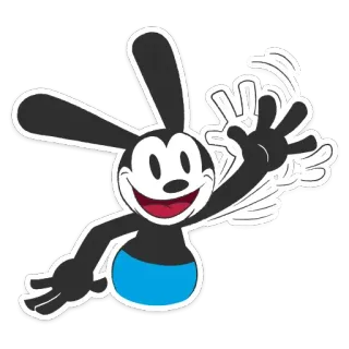 👋 Oswald the Lucky Rabbit dibujos animados, conejo, Oswald, personaje, animado telegram sticker