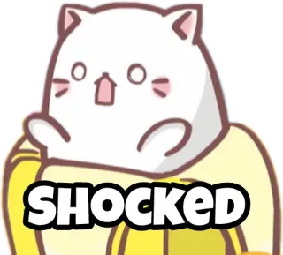 😧 SHOCKED 충격, 고양이, 바나나, 놀람, 스티커 telegram sticker