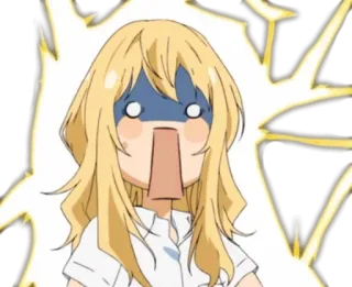 🙂 anime, scioccato, sorpreso, cartone animato, femmina telegram sticker