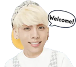 😊 Welcome! bem-vindo, saudação, pessoa, balão de fala telegram sticker