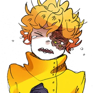 😣 aufkleber, figur, used-look, anime-stil, gelb, zeichnung whatsapp sticker