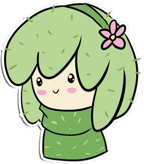 Кактус-тян (@Valeria_Fills_art) whatsapp stickers