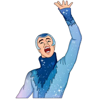 🙃 hombre, estrella, cielo, ilustración, dibujo animado, brillo telegram sticker